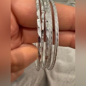 W Germany Elegant Silver Bangle Set